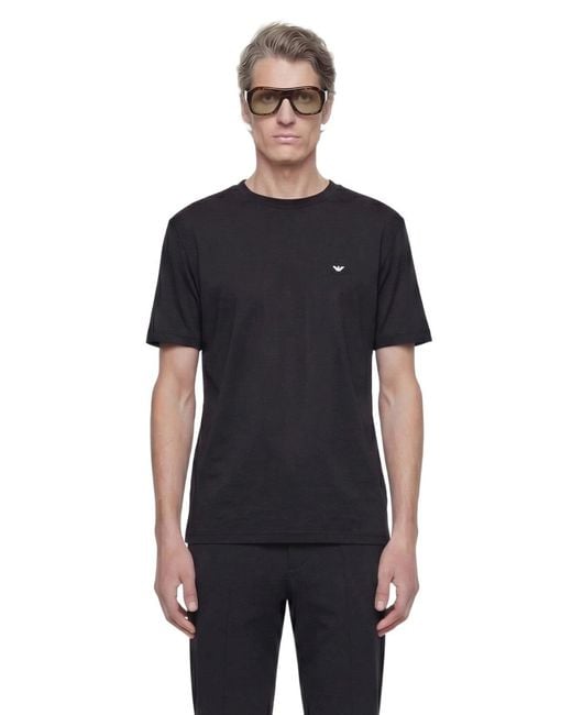 Emporio Armani Black Eagle Embroidery T-Shirt for men