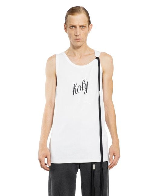 Ann Demeulemeester White Holy Standard Tank Top for men