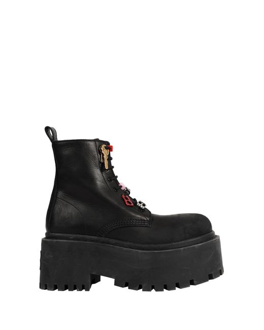 Balenciaga Black Strike Platform Booties With Charms