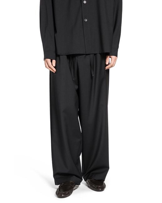 ROSE BURRITO Black Wool Pyjama Trousers for men