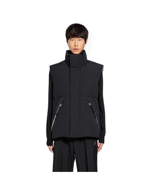 Laminar Black Smooth Sleeveless Padded Jacket for men