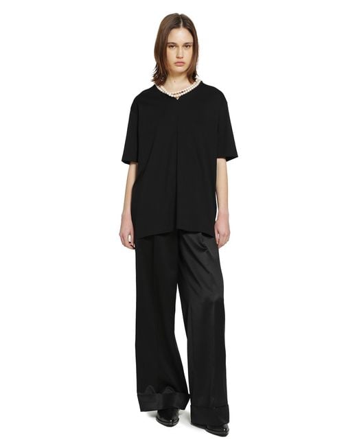 Junya Watanabe Black Cotton Jersey T-Shirt With Split
