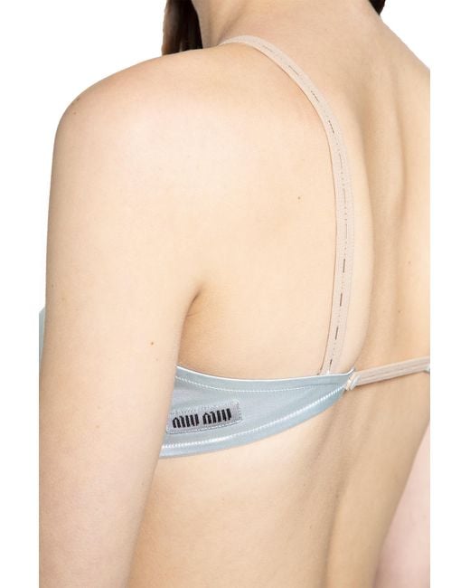 Miu Miu Blue Satin Bra