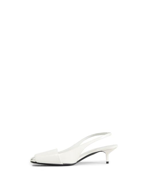 Courreges White Fold Iced Slingbacks