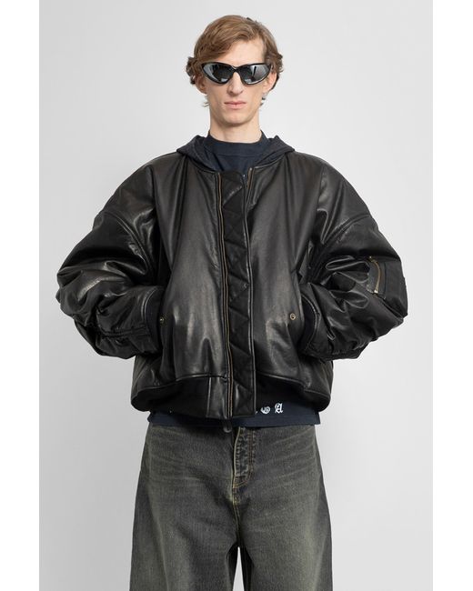 Balenciaga leather outlet jacket mens