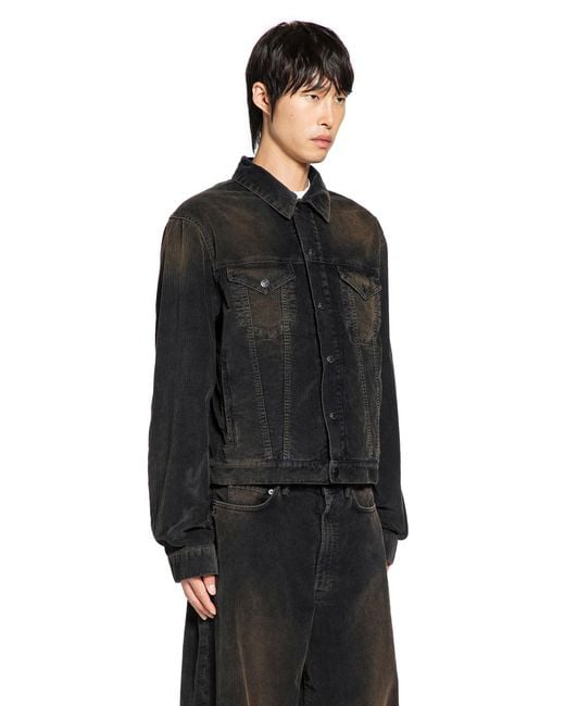 Acne Black Giacca Di Velluto A Coste for men