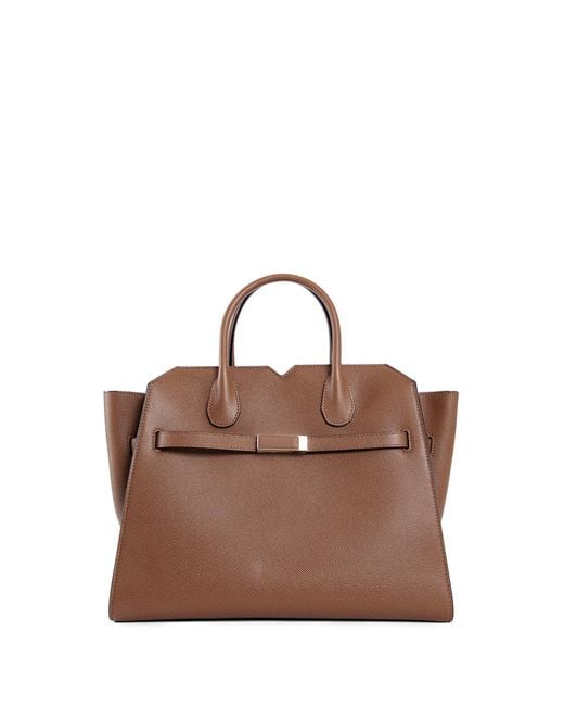 Valextra Brown Top Handle Bags