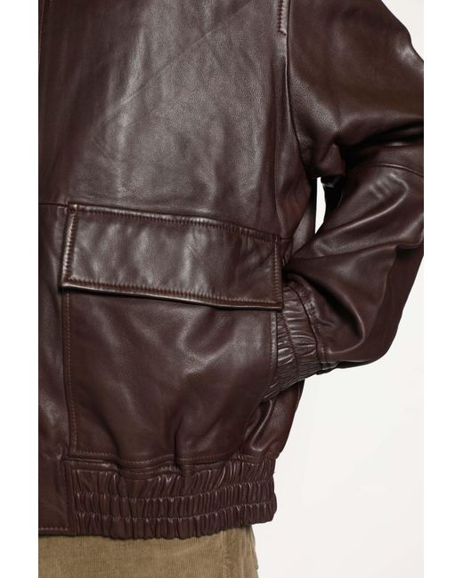 Studio Nicholson Piston Leather Jacket in Brown for Men | Lyst
