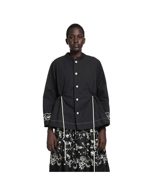 Renli Su Black Short Trench Coat