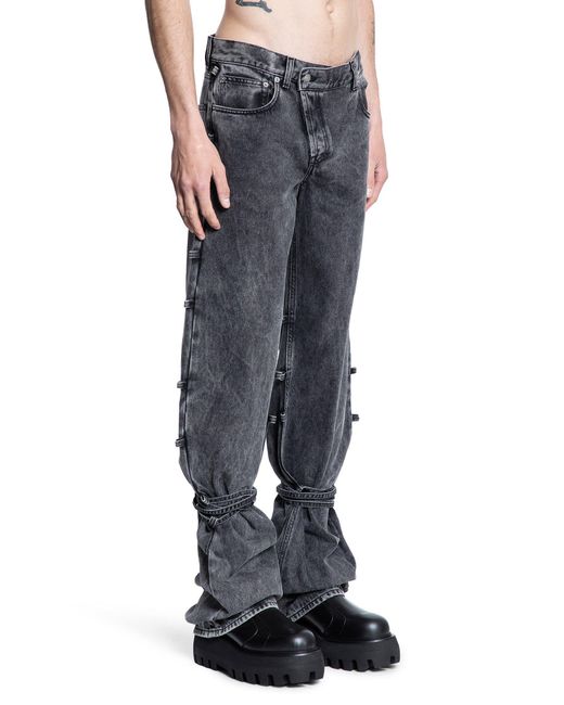 McQueen Black Tied Jeans for men