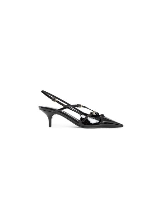 Miu Miu Black Patent Leather Slingbacks With Buckles