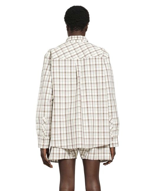 BRYAN JIMENE`Z White Check Shirt for men