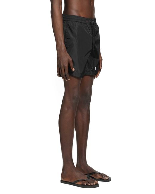 Moncler Black Logo Patch Swim Shorts for men