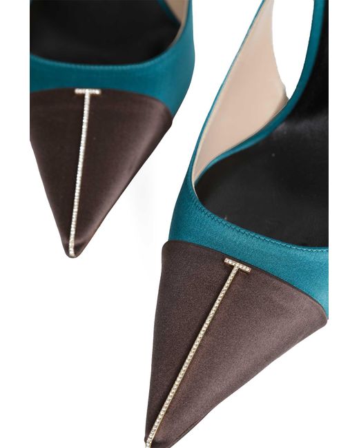Tom Ford Blue Thea Slingback Pumps