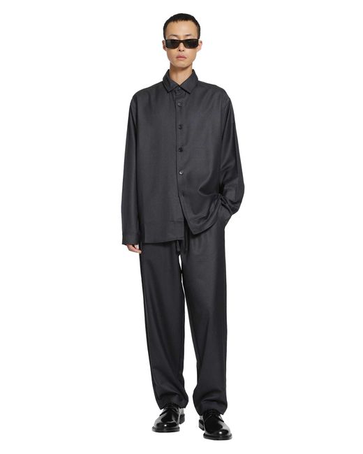 ROSE BURRITO Black Wool Pyjama Trousers for men