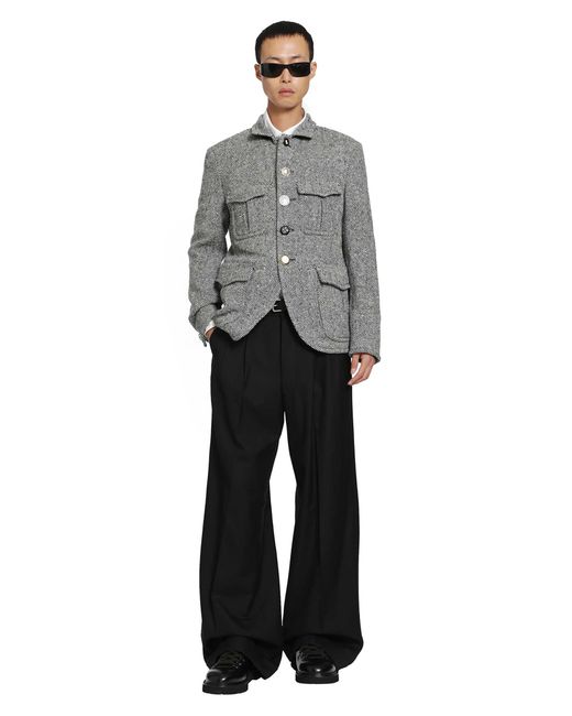 Junya Watanabe Gray Herringbone Wool Jacket for men
