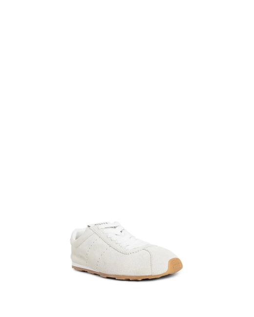Miu Miu White Suede Sneakers