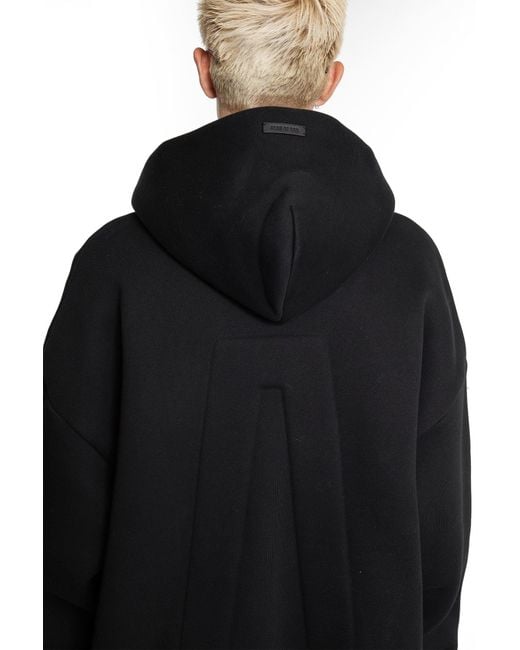 Fear Of God Black Cotton Nylon Zip-Up Hoodie for men