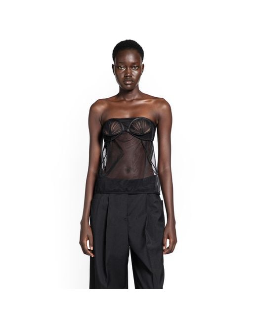 Nensi Dojaka Black Upside Down Pleated Bra Top