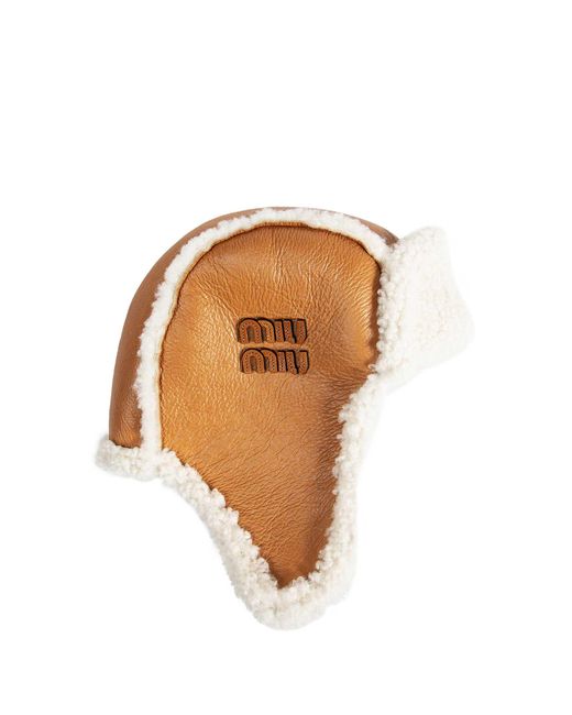 Miu Miu Brown Shearling Hat