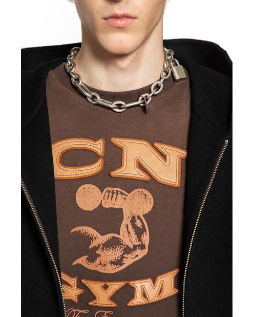 Acne White Padlock Chain Necklace