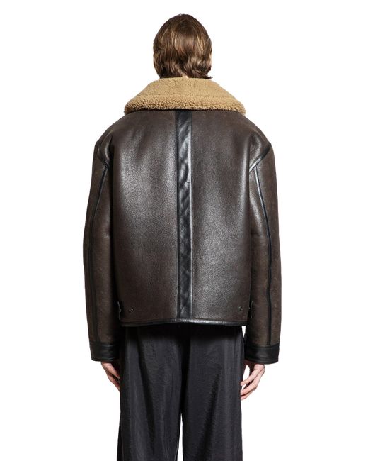 Lemaire Black Shearling Jacket for men