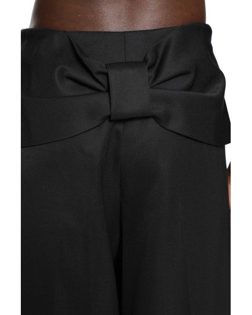 Simone Rocha Black Back Bow Wide Leg Trousers