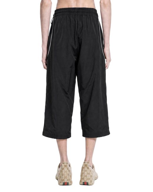 Gucci Black Interlocking G Cotton Nylon Bermudas for men
