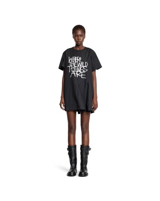 Sacai Black Where The Wild Things Are Poplin Dress