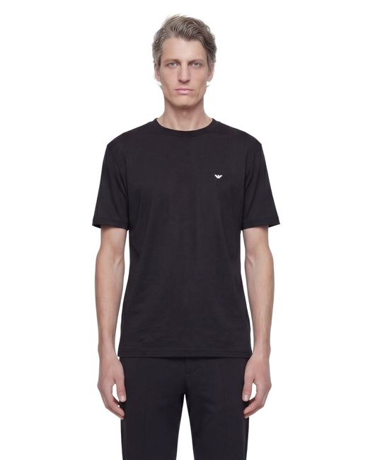 Emporio Armani Black Eagle Embroidery T-Shirt for men