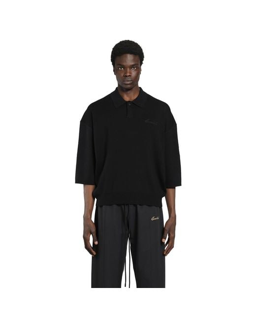 Fear Of God Black Signature 3/4 Sleeve 90S Knit Polo for men