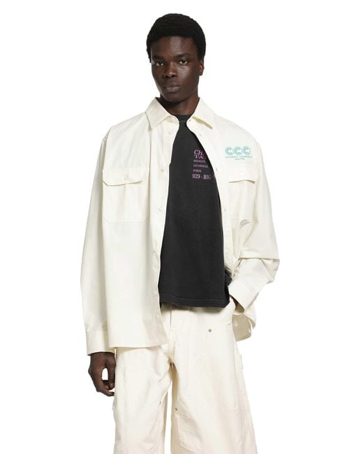 Willy Chavarria White Corcoran Workshirt for men