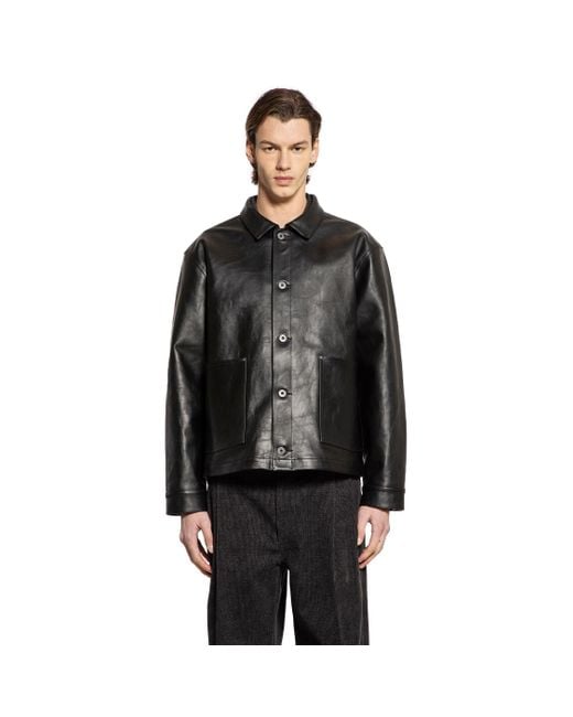 TAIGA TAKAHASHI Black Lot .804 Leather Jacket for men
