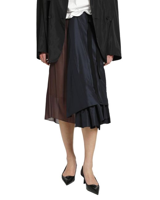 Prada Black Faille Patchwork Skirt