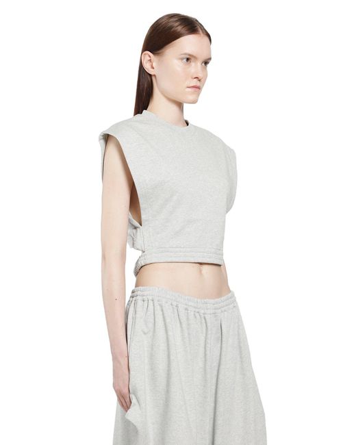 Alaïa Gray Fleece Jersey Top