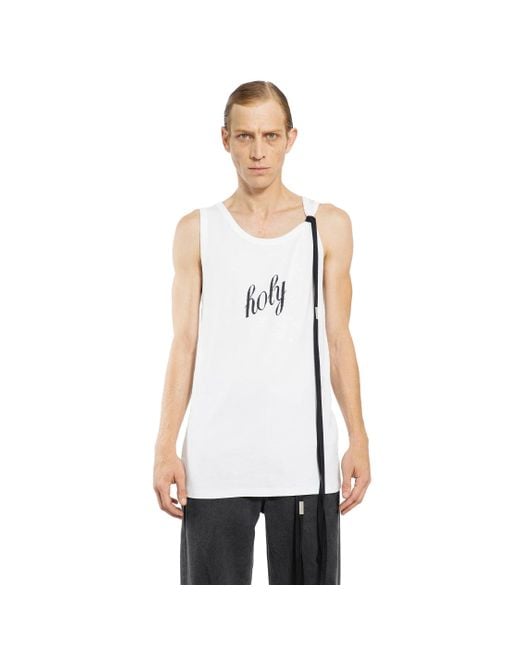 Ann Demeulemeester White Holy Standard Tank Top for men