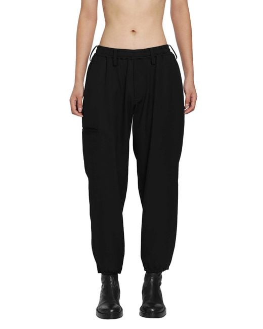 Yohji Yamamoto Black Re Rib Single Welt Pocket Pants for men