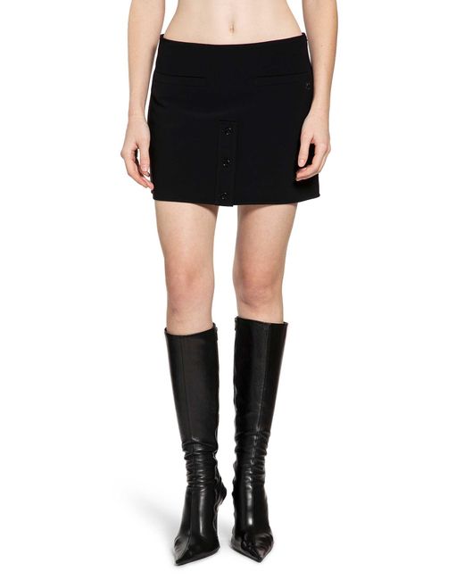 Courreges Black Buttoned Mini Skirt