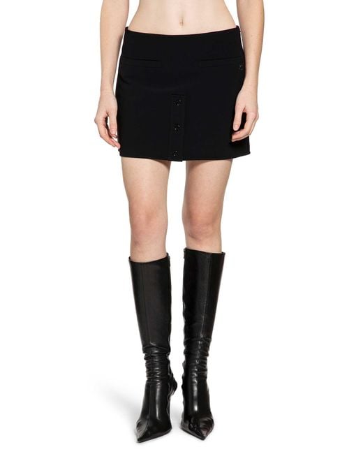 Courreges Black Buttoned Mini Skirt