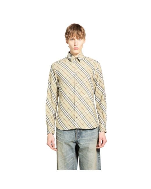 Burberry Natural Relaxed Fit Check Cotton Shirt for men