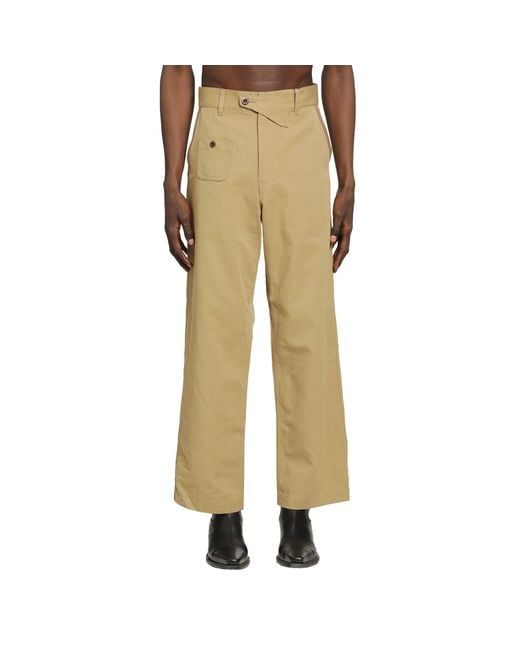 Junya Watanabe Yellow Cotton Wool Flared Trousers for men
