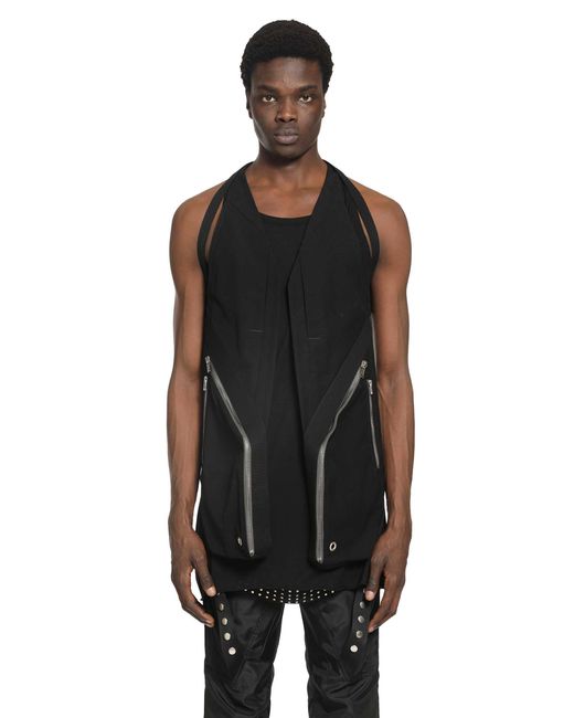 Rick Owens Black Temple Temple Vest Long for men