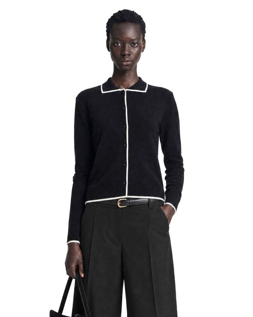 Max Mara Black Wool Silk Yarn Cardigan