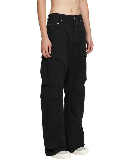Rick Owens Black Tower Double Cargo Jeans for men