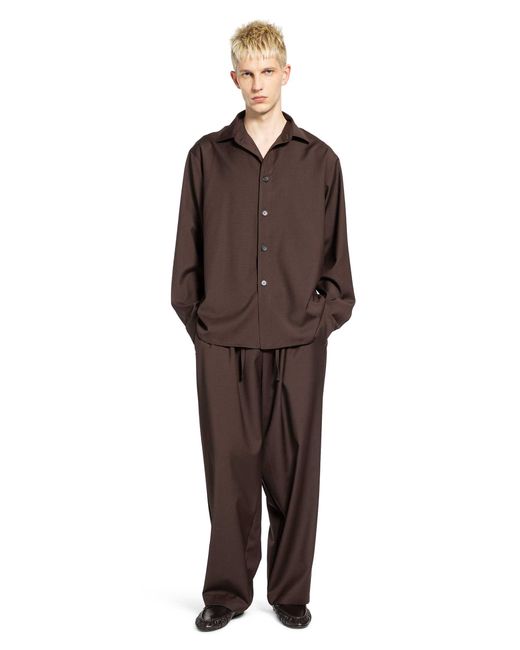 ROSE BURRITO Brown Wool Pyjama Trousers for men