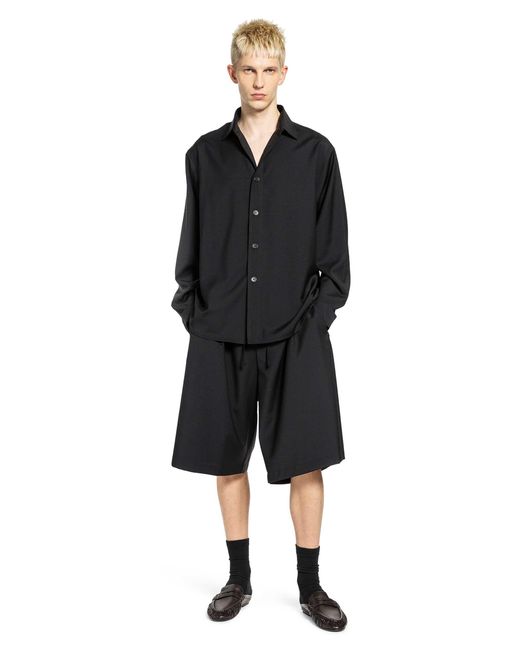 ROSE BURRITO Black Basketball Wool Shorts for men