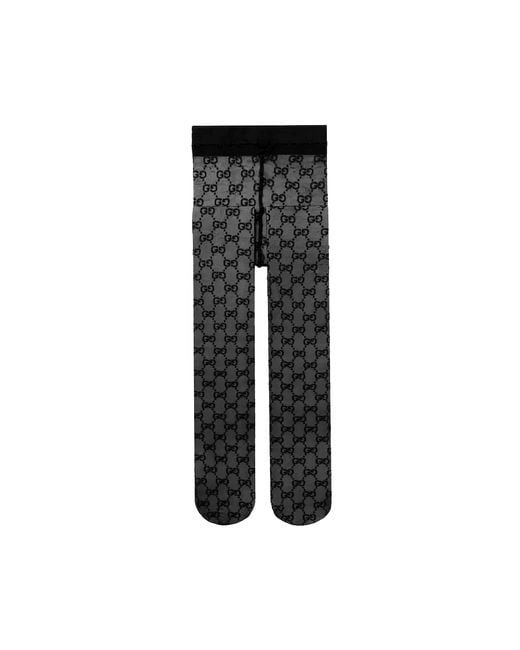 Gucci Black Gg Stretch Nylon Tights