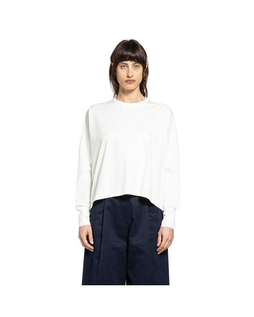 Studio Nicholson White Loop Long Sleeve T-Shirt