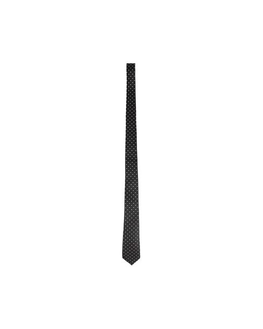 Tom Ford Black Embroidered Polka-Dot Silk Jacquard Tie for men