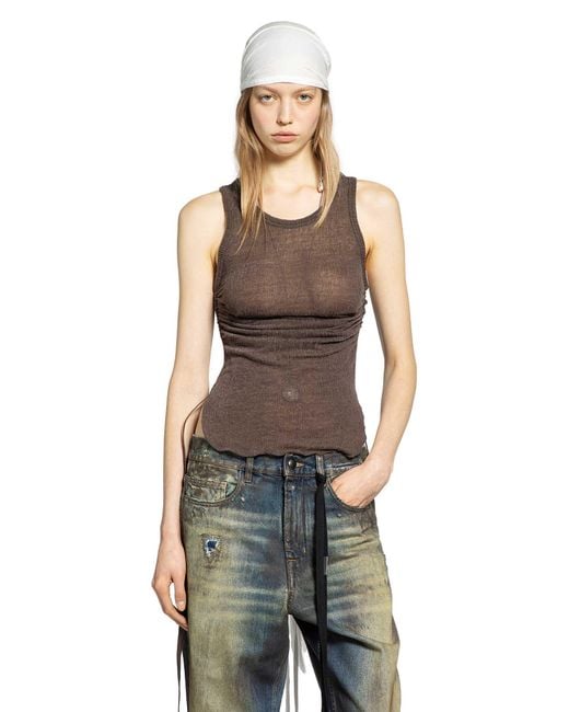 Ann Demeulemeester Black Mara Wrinkled Cropped Tank Top